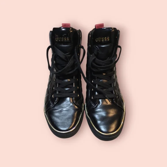 GUESS Men's Melo Hi Top Sneakers Black size 9 - Picture 3 of 6